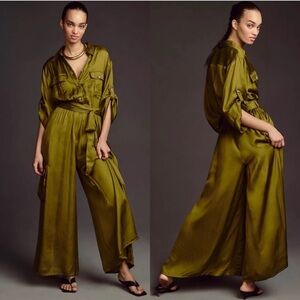 ANTHROPOLOGIE Gorgeous Olive Green Women's Jumpsuit